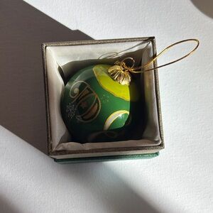 Pier 1 Li Bien PEACE Green and Gold Holiday Ornament